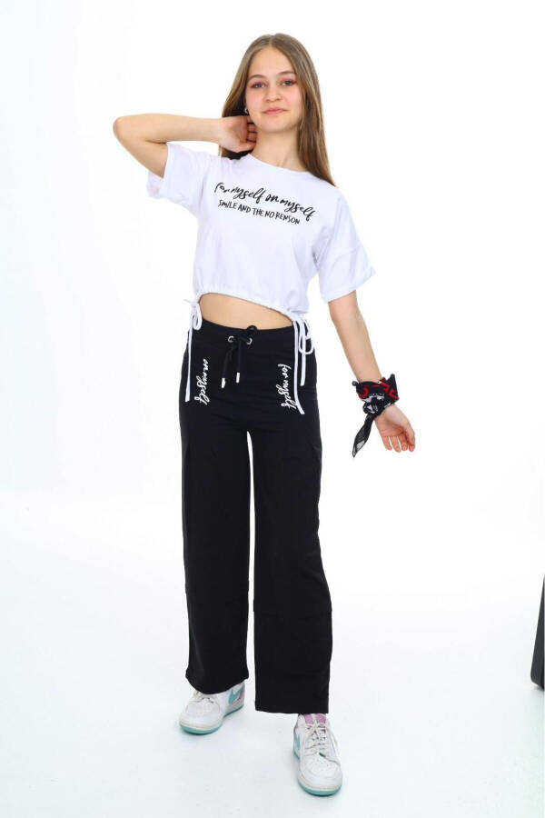 Qiz bolalar uchun kompaqt paxta 100% paxta sport ikki qismli yozgi to'plam - 4