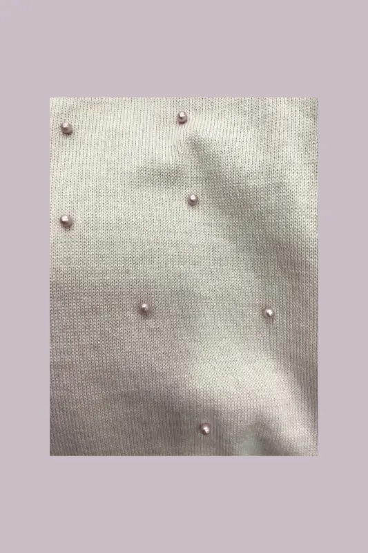 QIZ BOLALAR UCHUN MARVARIDLI TRIKOTAJ CARDIGAN - PUSHTI - 3