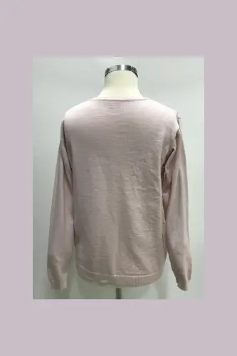QIZ BOLALAR UCHUN MARVARIDLI TRIKOTAJ CARDIGAN - PUSHTI - 4