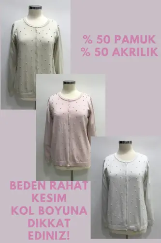 QIZ BOLALAR UCHUN MARVARIDLI TRIKOTAJ CARDIGAN - PUSHTI - 6