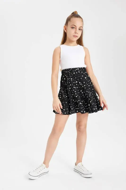 Qiz bolalar uchun naqshli burumli yubka B4460A824SM - 3