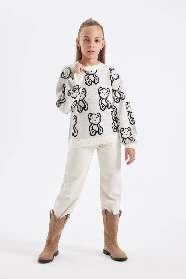 Qiz bolalar uchun o'lchamli krujka bo'yinli sviter C6943A824AU - 2