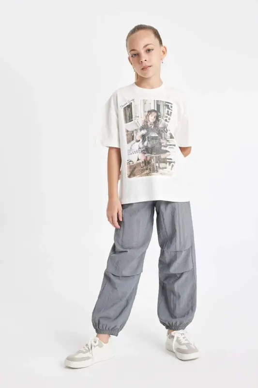 Qiz bolalar uchun parashyut jogger shimlari D0646A824SM - 3