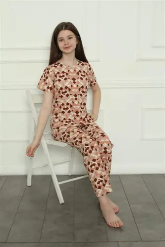 Qiz bolalar uchun paxtali pijama to‘plami 20396 - 3