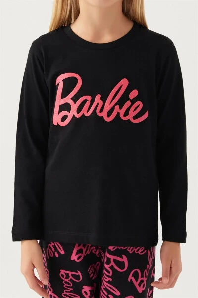 Qiz bolalar uchun pijama to'plami Qora L1766-G - BARBIE (1)