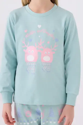 Qiz bolalar uchun pijama to'plami Su Yashil RP3486-2 - 4