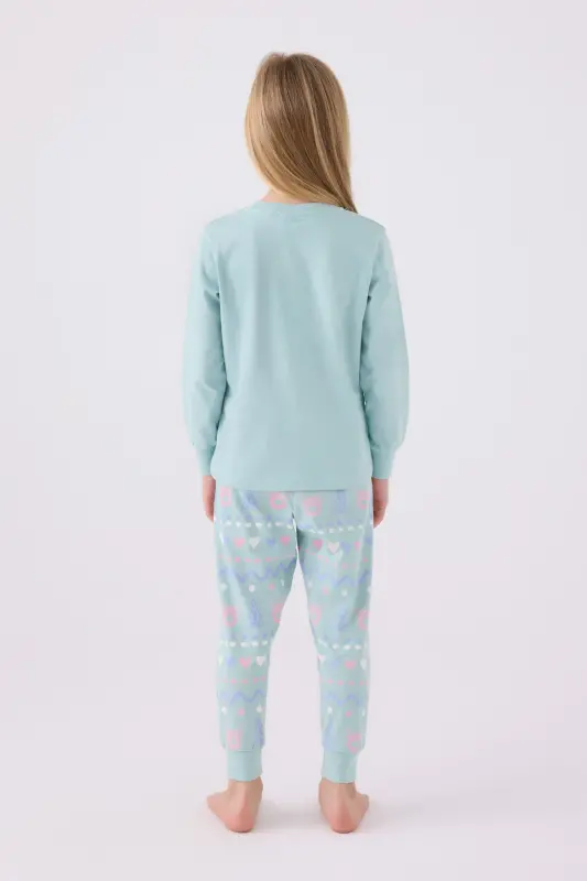 Qiz bolalar uchun pijama to'plami Su Yashil RP3486-2 - 5