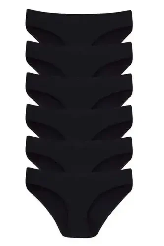 Qiz bolalar uchun qora ichki shimlar 100% paxtadan 6 dona - 4