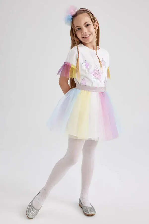 Qiz bolalar uchun rangli tutu yubkasi Z5440a623sm - 3