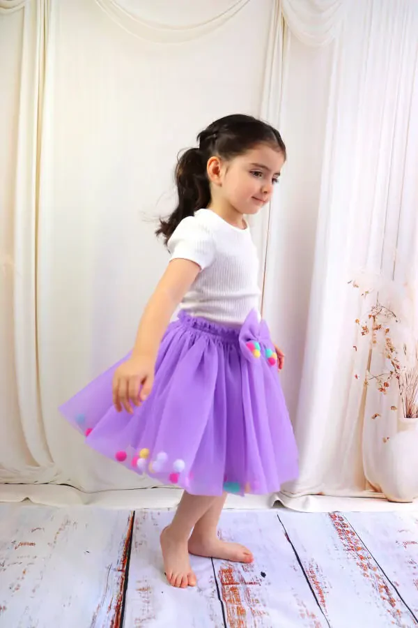 Qiz bolalar uchun tutu yubka, pomponli yoki oddiy - 4