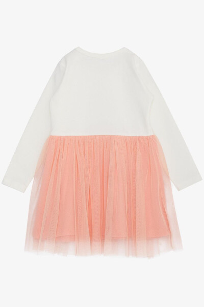 Qiz bolalar uchun uzun yengli ko'ylak, gulli naqshli, yoqimli jirafa bosma, ekru rangi (1,5-3 yosh) - 6