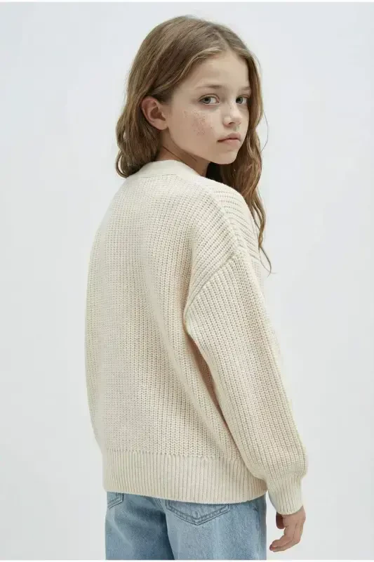 Qiz bolalar uchun V bo'yinli kardigan - 5