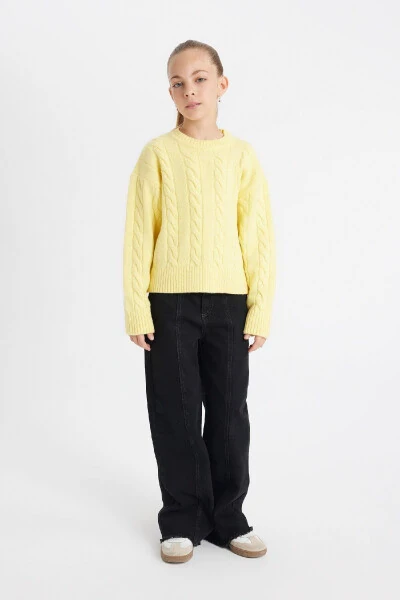 Qiz bolalar uchun velosiped yoqasi ko'ylagi B1556A824AU - DEFACTO (1)