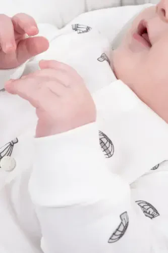 Қиз болалар учун босмали чақалоқ ва болалар комбинзонлари, мавсумий узун елимли, эластик комбинзон - 4