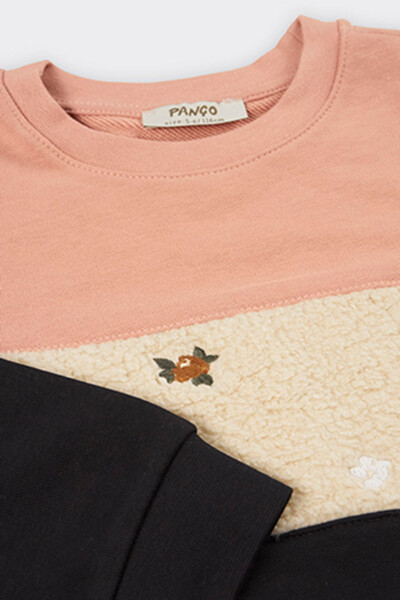 Қиз болалар учун рангли лосось рангдаги свитер - 5