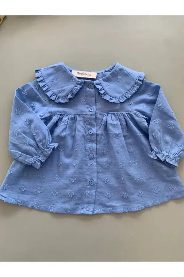 Qiz chaqaloq Bebek yoqa Ko'ylak - 1