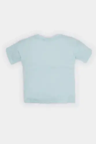 Qiz chaqaloq Disney Lilo & Stitch Velosiped yoqali qisqa yengli futbolka E7120A525SM-Moviy - 3