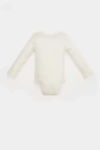 Qiz chaqaloq yangi tug'ilgan velosiped yoqali kamalakli bosma uzun yengli chitmali body E6319A525SP - 4