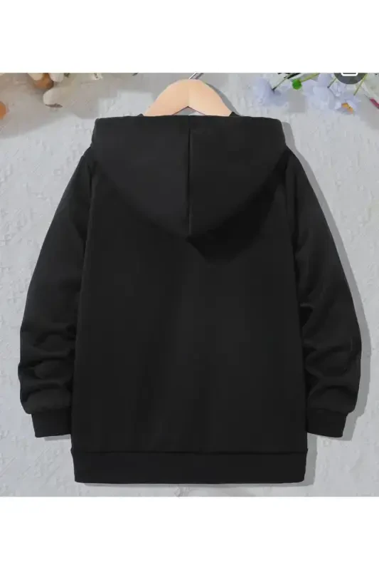 Qiz-Erkak Bola Qora Shardonli Goose-Bumps G'ozlar Bosmali Fermuarli Xirka-KazSIYOH - 2