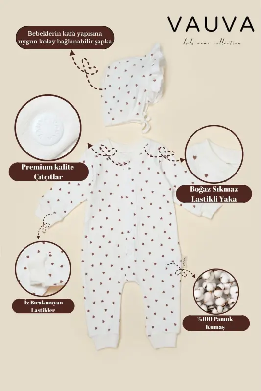 Qiz va O'g'il Bolalar uchun Bodysuit - 3-24 Oy - Mavsumiy Shlyapa bilan Bodysuit - 2