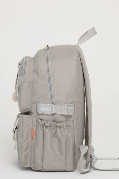 Qiz va o'g'il bolalar uchun Kawaii Kore uslubidagi aksessuarli maktab portfeli, KULRANG - 3