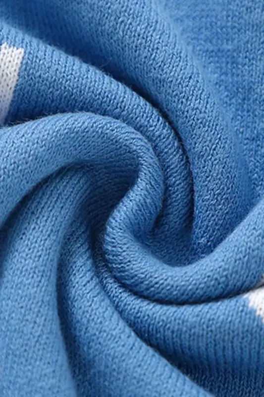 Qiz va O'g'il chaqaloq uchun trikotaj to'quv chaqaloq adyoli 85cm X85cm Rainbow Moviy-Moviy Rainbow - 3