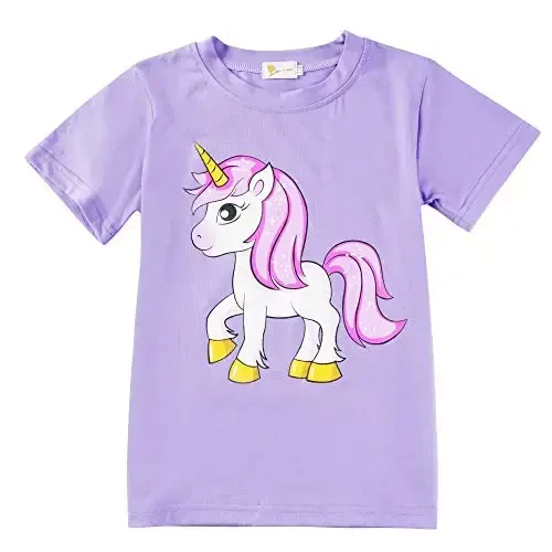 Qizaloqlar pijamalari qisqa yengli 100% paxta Toddler Pjs Mermaid uyqu kiyimi Unicorn Pajama yozgi kiyimlar to'plami 1-7T - 7