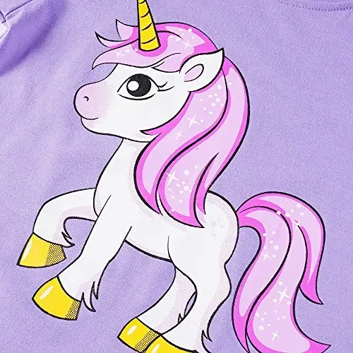 Qizaloqlar pijamalari qisqa yengli 100% paxta Toddler Pjs Mermaid uyqu kiyimi Unicorn Pajama yozgi kiyimlar to'plami 1-7T - 3