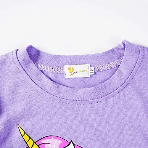 Qizaloqlar pijamalari qisqa yengli 100% paxta Toddler Pjs Mermaid uyqu kiyimi Unicorn Pajama yozgi kiyimlar to'plami 1-7T - 5