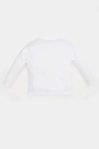 Qizcha chaqaloq velosiped yoqali oddiy tekis uzun qisma futbolka - 3