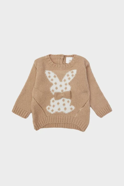 Qizcha uchun bej ko'ylagi 23FW0LT7401 - Modazone