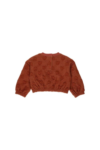 Qizcha uchun g'isht rangli qisqartirilgan svitshot - 8