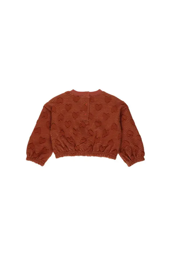 Qizcha uchun g'isht rangli qisqartirilgan svitshot - 8