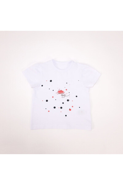 Qizcha uchun Love Cherry qisqa yengli futbolka - MAVIPINK