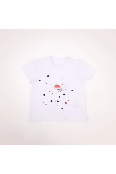 Qizcha uchun Love Cherry qisqa yengli futbolka - MAVIPINK