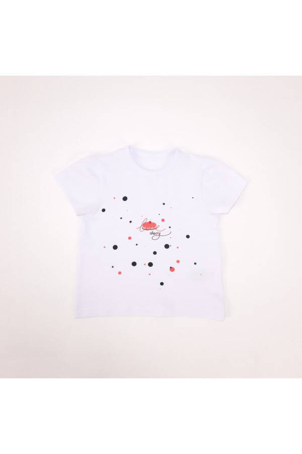 Qizcha uchun Love Cherry qisqa yengli futbolka - 1