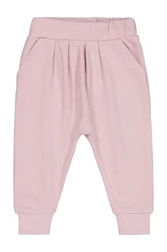 Qizcha uchun pushti rangli oyoqsiz sport shim - 1