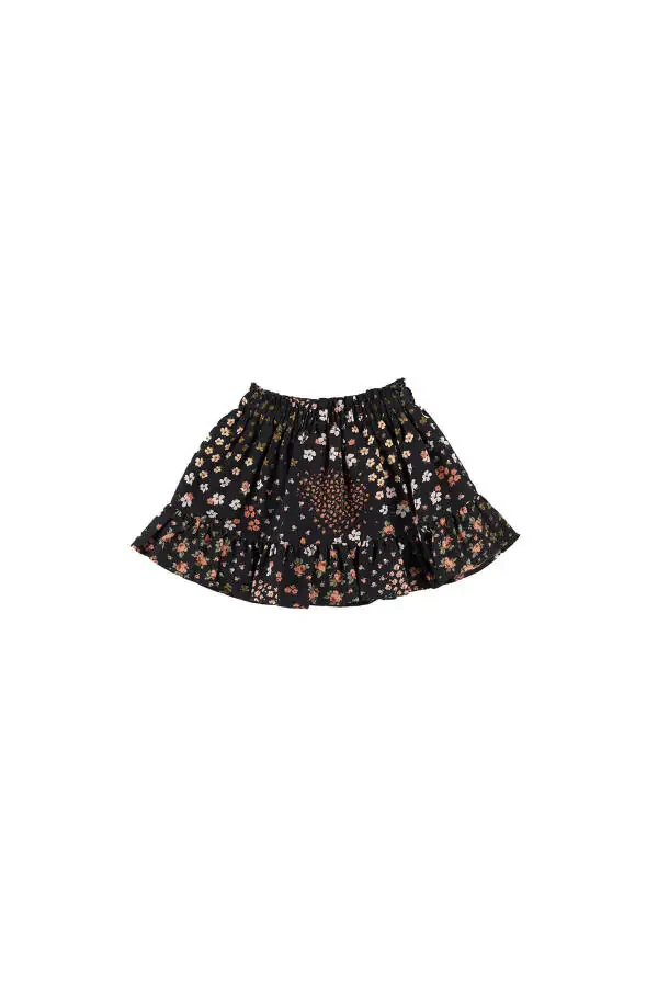 Qizcha uchun qora naqshli yubka - 5