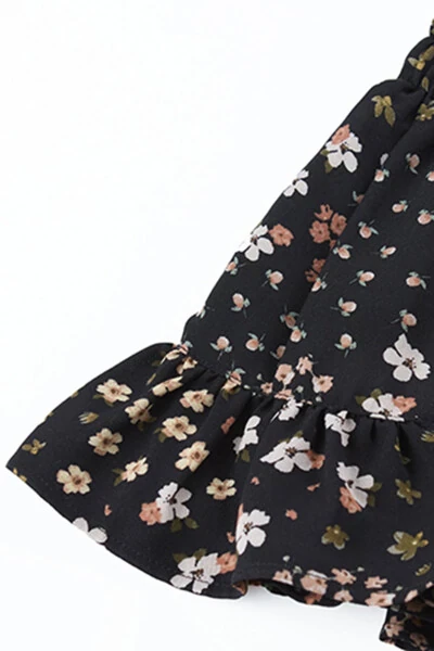 Qizcha uchun qora naqshli yubka - 3