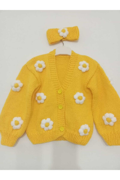 Qizcha uchun sariq gulli ko'ylagi - EL ÖRGÜSÜ CİCİ BEBE