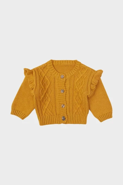 Qizcha uchun sariq kardigan 23FW0LT7702 - 4