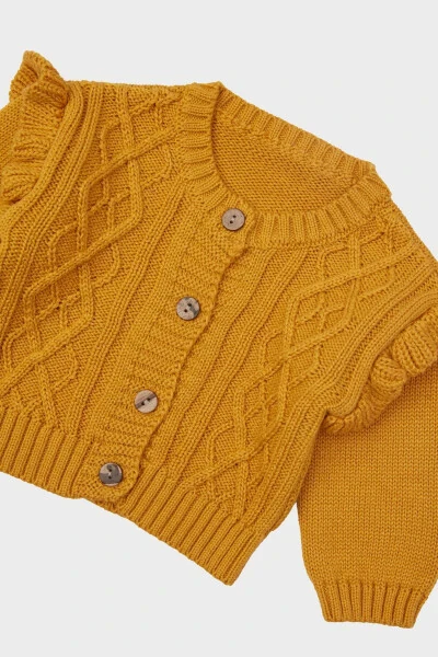 Qizcha uchun sariq kardigan 23FW0LT7702 - 3