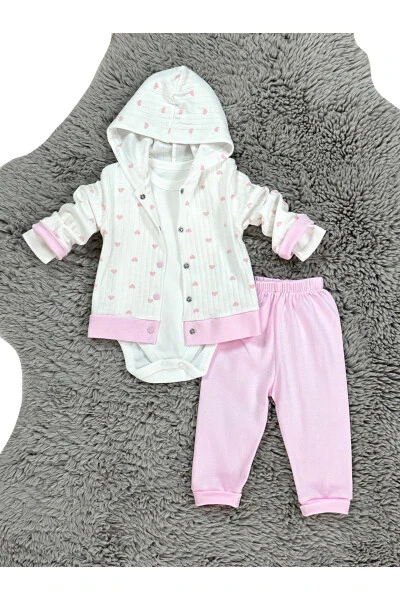 QIZCHA YURAK DESENLI 3 TALIK KOSTUM - ZUFF BABY