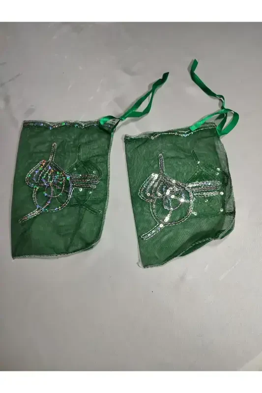 Qizil jilosli kelin va tug'rali kuyov xina o'rtog'i qo'lqopi va kamari bilan xina maxsus duvagi to'plami - Qayin - 7