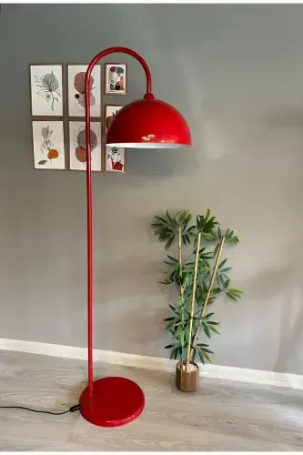 Qizil Lyustra Zamonaviy Dekorativ Metall Mehmonxona Ishxonasi Poydevor Lampa-Qizil - 2