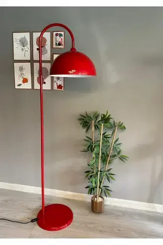 Qizil Lyustra Zamonaviy Dekorativ Metall Mehmonxona Ishxonasi Poydevor Lampa-Qizil - 3