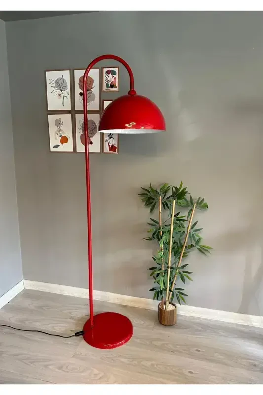 Qizil Lyustra Zamonaviy Dekorativ Metall Mehmonxona Ishxonasi Poydevor Lampa-Qizil - 7