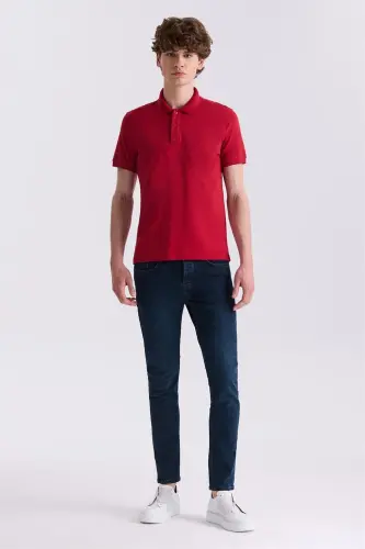 Qizil Slim Fit Polo Yaka Futbolka - 2