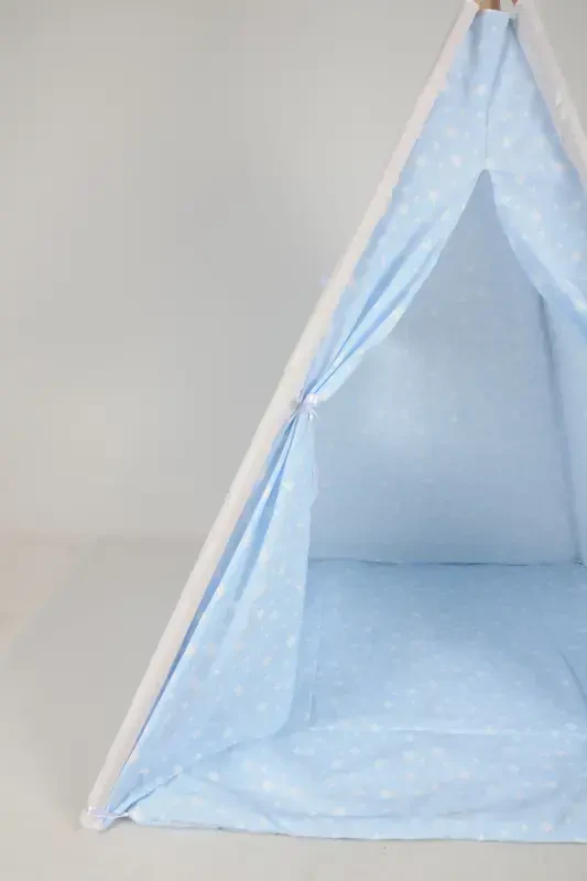 Qizil terili bolalar o'yin chodiri uyi Play Tent-Moviy - 4