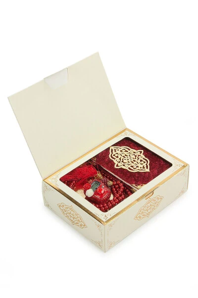 Qizil toshli tasbeh - choʻntakcha arabcha Yasin-i sharif - marvaridli tasbeh haj umra sovgʻa toʻplami - IHVAN ONLINE